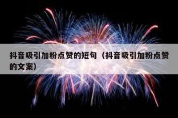 抖音吸引加粉点赞的短句（抖音吸引加粉点赞的文案）