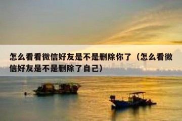 怎么看看微信好友是不是删除你了（怎么看微信好友是不是删除了自己）