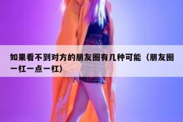 如果看不到对方的朋友圈有几种可能（朋友圈一杠一点一杠）