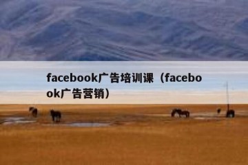 facebook广告培训课（facebook广告营销）