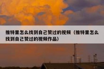 推特里怎么找到自己赞过的视频（推特里怎么找到自己赞过的视频作品）