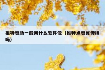 推特赞助一般用什么软件做（推特点赞算传播吗）