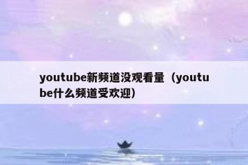 youtube新频道没观看量（youtube什么频道受欢迎）
