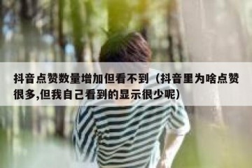 抖音点赞数量增加但看不到（抖音里为啥点赞很多,但我自己看到的显示很少呢）