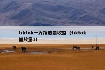 tiktok一万播放量收益（tiktok播放量1）