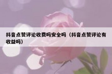 抖音点赞评论收费吗安全吗（抖音点赞评论有收益吗）