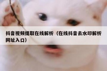 抖音视频提取在线解析（在线抖音去水印解析网址入口）