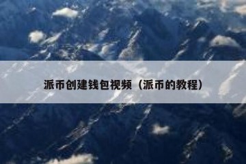 派币创建钱包视频（派币的教程）