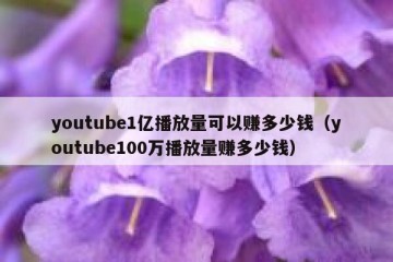 youtube1亿播放量可以赚多少钱（youtube100万播放量赚多少钱）
