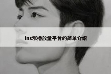ins涨播放量平台的简单介绍