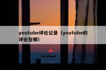 youtube评论记录（youtube的评论在哪）