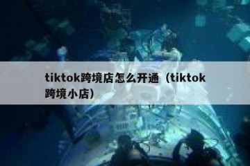 tiktok跨境店怎么开通（tiktok跨境小店）
