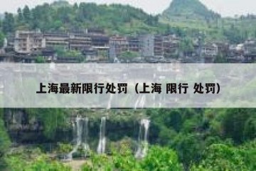 上海最新限行处罚（上海 限行 处罚）