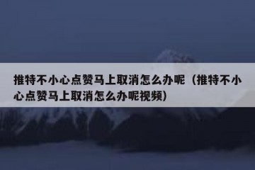 推特不小心点赞马上取消怎么办呢（推特不小心点赞马上取消怎么办呢视频）