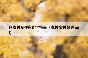 码支付API签名字符串（支付宝付款码api）