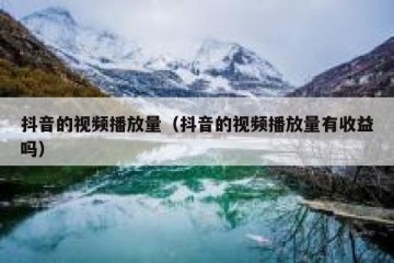 抖音的视频播放量（抖音的视频播放量有收益吗）