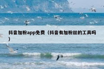 抖音加粉app免费（抖音有加粉丝的工具吗）