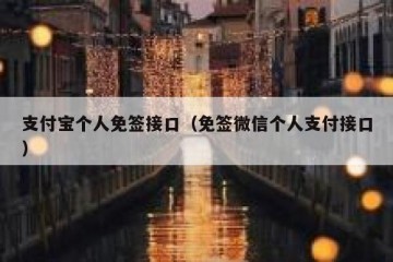 支付宝个人免签接口（免签微信个人支付接口）