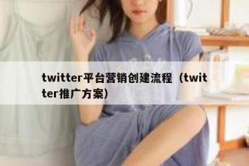 twitter平台营销创建流程（twitter推广方案）