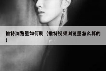 推特浏览量如何刷（推特视频浏览量怎么算的）