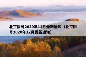 北京限号2020年11月最新通知（北京限号2020年12月最新通知）