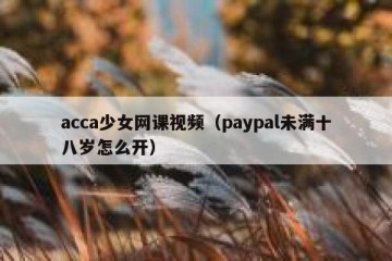 acca少女网课视频（paypal未满十八岁怎么开）