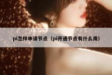 pi怎样申请节点（pi开通节点有什么用）