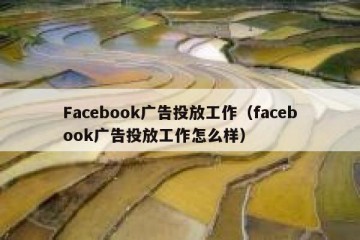 Facebook广告投放工作（facebook广告投放工作怎么样）