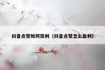 抖音点赞如何获利（抖音点赞怎么盈利）