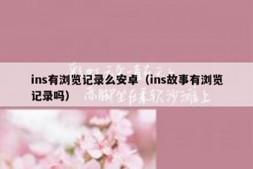 ins有浏览记录么安卓（ins故事有浏览记录吗）