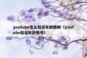 youtube怎么验证年龄限制（youtube验证年龄账号）