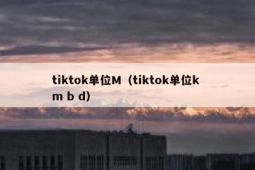 tiktok单位M（tiktok单位k m b d）