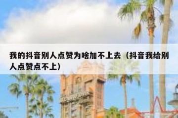 我的抖音别人点赞为啥加不上去（抖音我给别人点赞点不上）