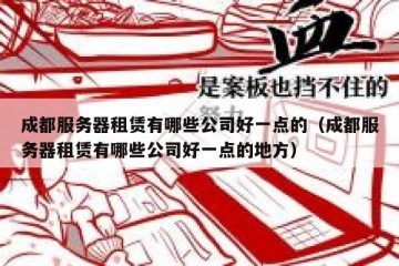成都服务器租赁有哪些公司好一点的（成都服务器租赁有哪些公司好一点的地方）