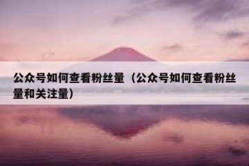 公众号如何查看粉丝量（公众号如何查看粉丝量和关注量）