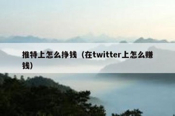 推特上怎么挣钱（在twitter上怎么赚钱）