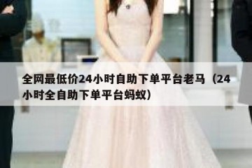 全网最低价24小时自助下单平台老马（24小时全自助下单平台蚂蚁）
