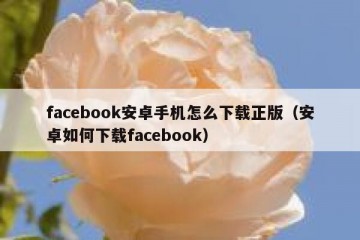 facebook安卓手机怎么下载正版（安卓如何下载facebook）