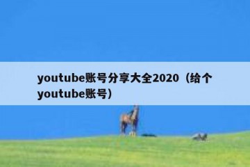 youtube账号分享大全2020（给个youtube账号）