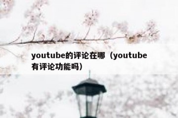 youtube的评论在哪（youtube有评论功能吗）
