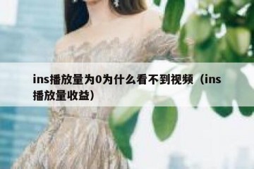 ins播放量为0为什么看不到视频（ins播放量收益）