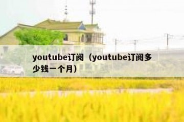 youtube订阅（youtube订阅多少钱一个月）