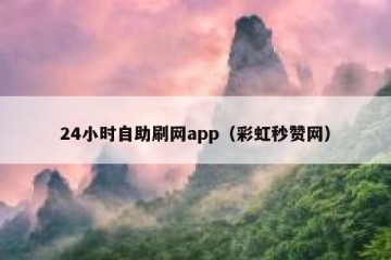 24小时自助刷网app（彩虹秒赞网）