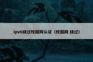 ipv6绕过校园网认证（校园网 绕过）
