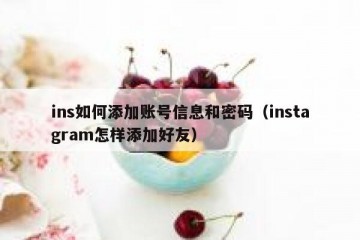 ins如何添加账号信息和密码（instagram怎样添加好友）