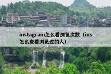 instagram怎么看浏览次数（ins怎么查看浏览过的人）