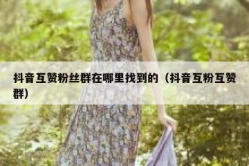 抖音互赞粉丝群在哪里找到的（抖音互粉互赞群）