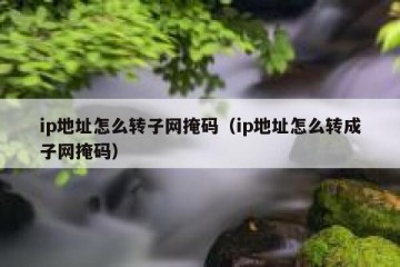 ip地址怎么转子网掩码（ip地址怎么转成子网掩码）