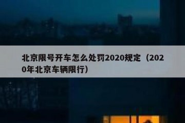 北京限号开车怎么处罚2020规定（2020年北京车辆限行）