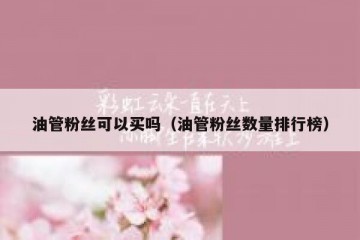 油管粉丝可以买吗（油管粉丝数量排行榜）